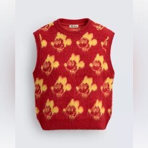 New! SOLDOUT ZARA X DISNEY MICKEY BRUSHED KNIT VEST HARRY LAMBERT